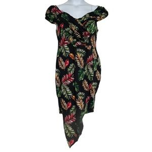 Fashion Nova | XL | Black Dress with Orange, Red, Flowers | Brand New!